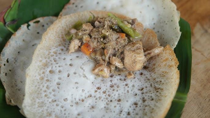 Kal appam and white chicken kurma