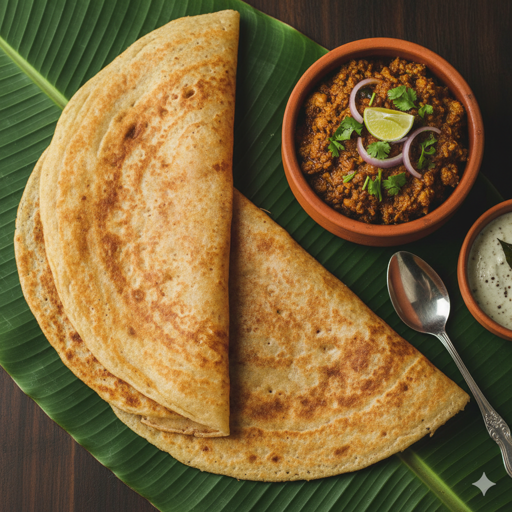 Neikarapatti dosa + Chicken kheema