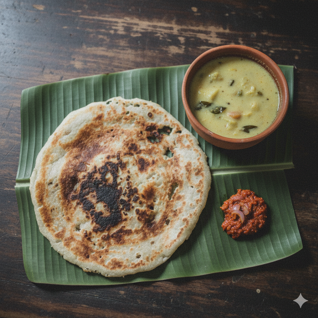 Appam with Sodhi and Sambal