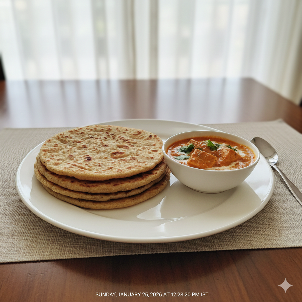 Wheat Parotta + Dahi Paneer