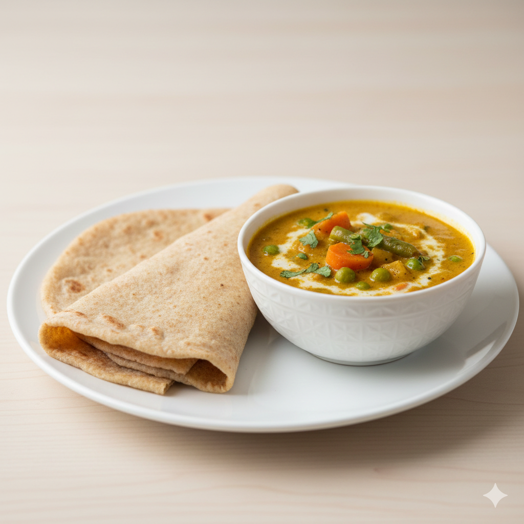 Chapathi + Ambi Veg Kuruma