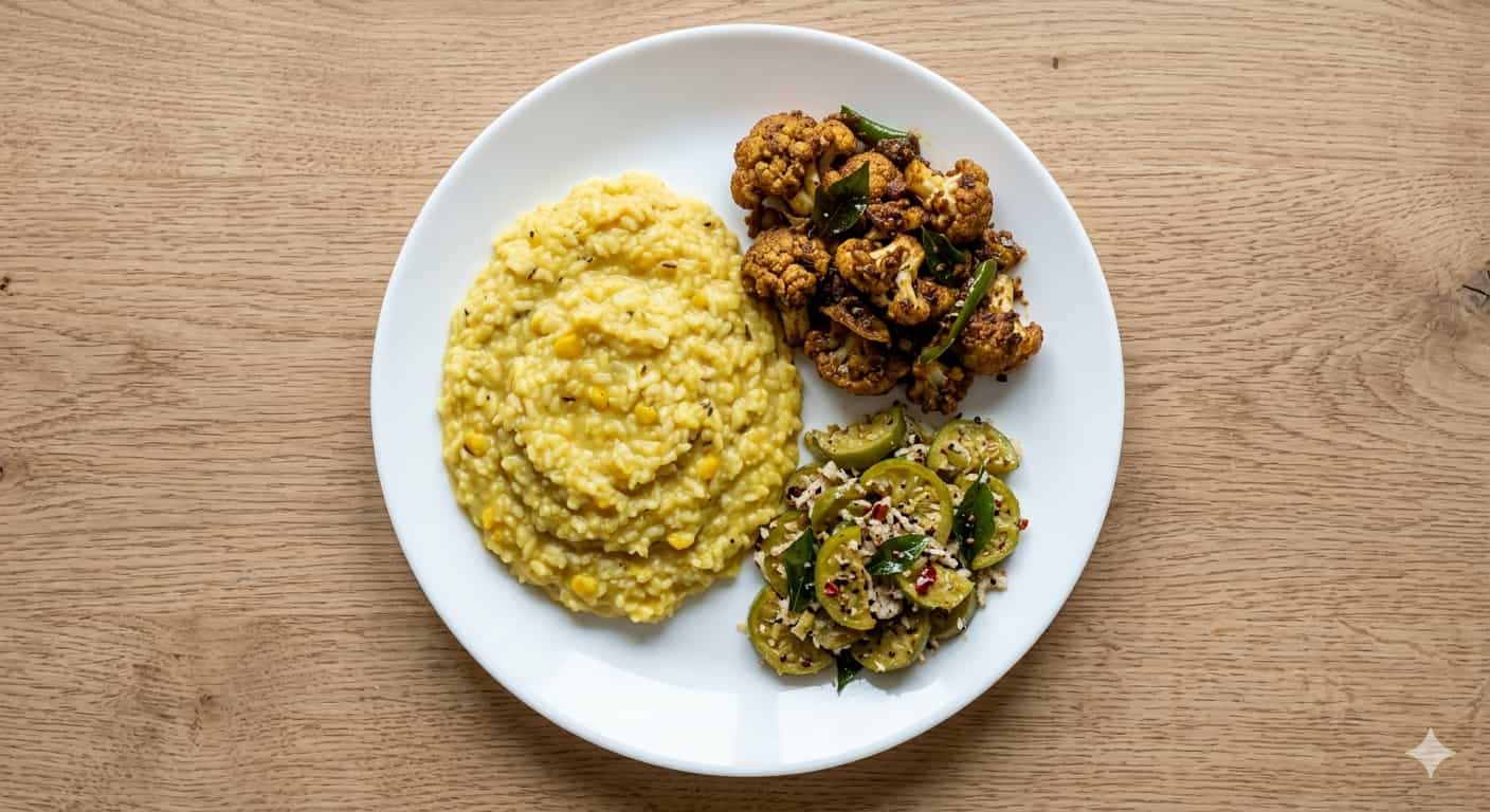 Dal Khichdi + Gobi Chukka + Kovakkai Poriyal