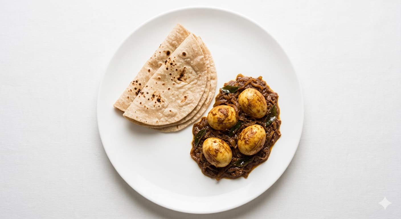 Chapathi + Kerala Egg Roast