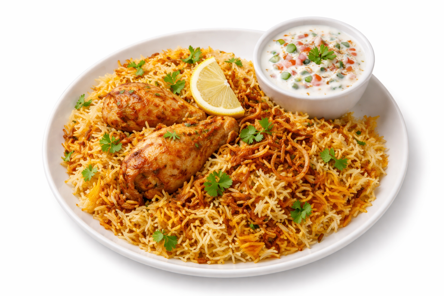 Donne Chicken briyani + Raita