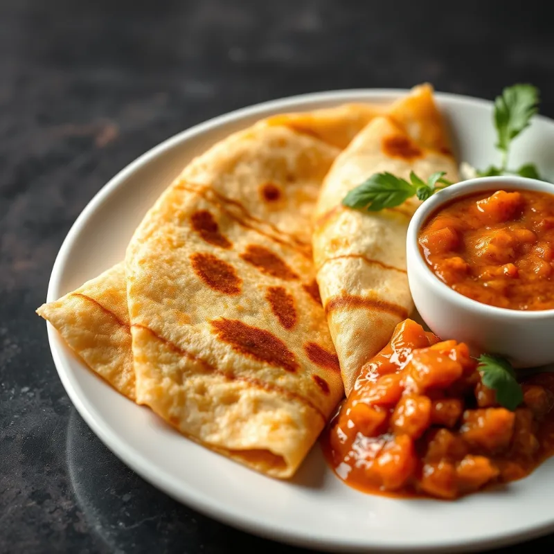 Adai dosa + Breakfast Sambar + Tomato Chutney
