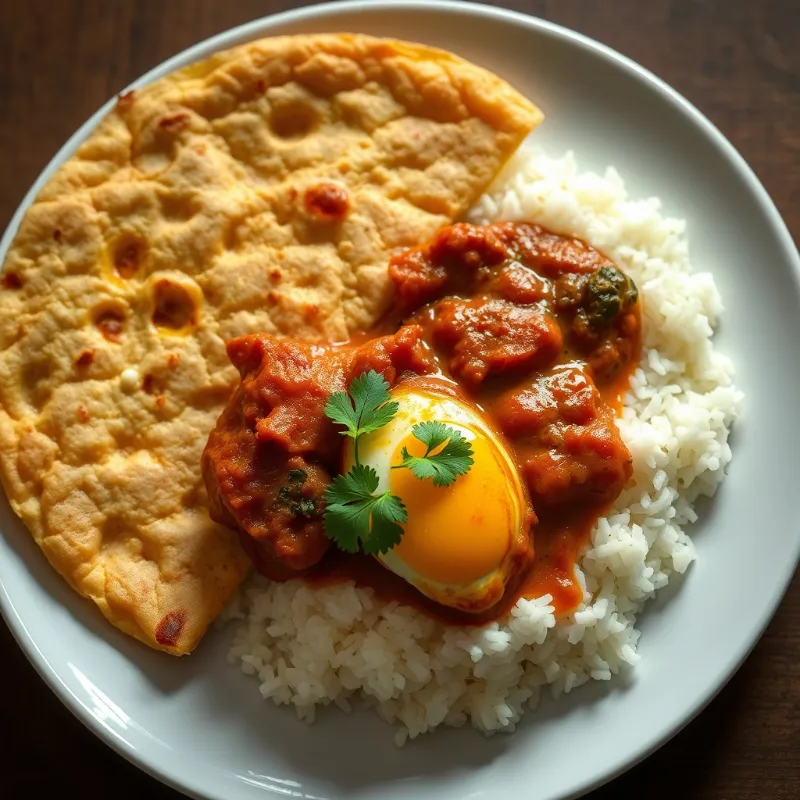Butter Chapathi + Curd Rice + Kerala Egg Roast + Karuvadu Thokku