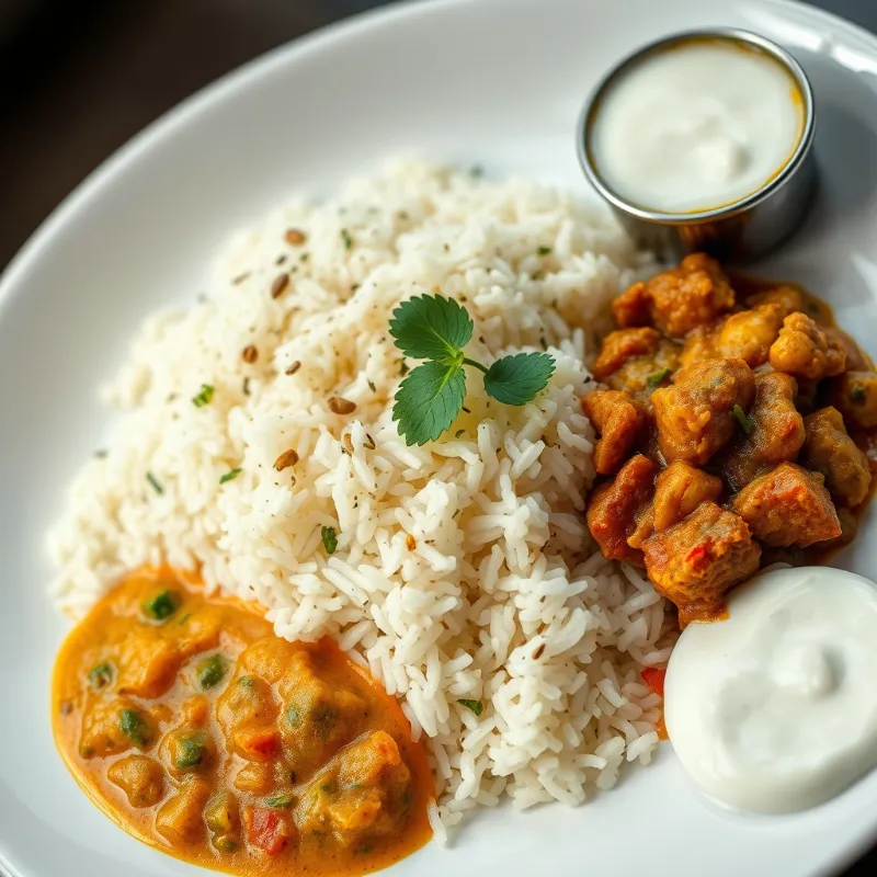 Rice + Jeera Pepper Rasam + Cabbage Poriyal + Peerkangai Masiyal + Kara Kuzhambu + Curd