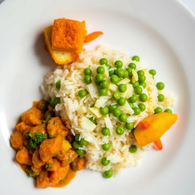 Green Peas Pulao + Paneer Kurumelagu + Carrot Thoran + Dal Fry