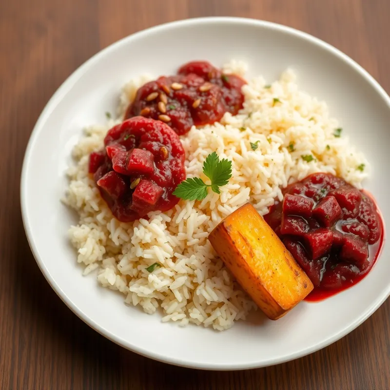 Rice + Beetroot pachadi + Potato chops + Mor Sambar
