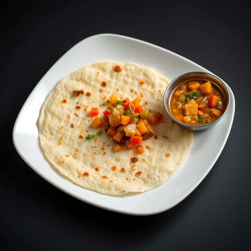 Onion Uthapam + Veg Salna + Ginger Chutney