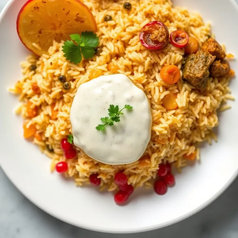 Nellore Veg Biryani + Dalcha + pomegrante Raita