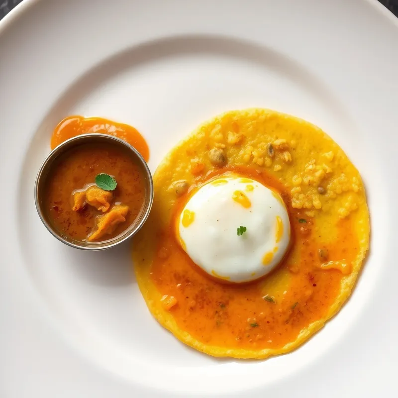 Idly + Egg Kalakki + Varutharacha Sambar