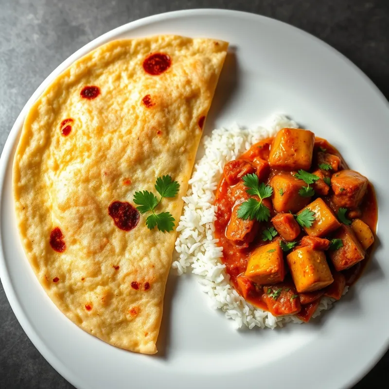 Lattcha parotta + Vegetable Tikka Masala