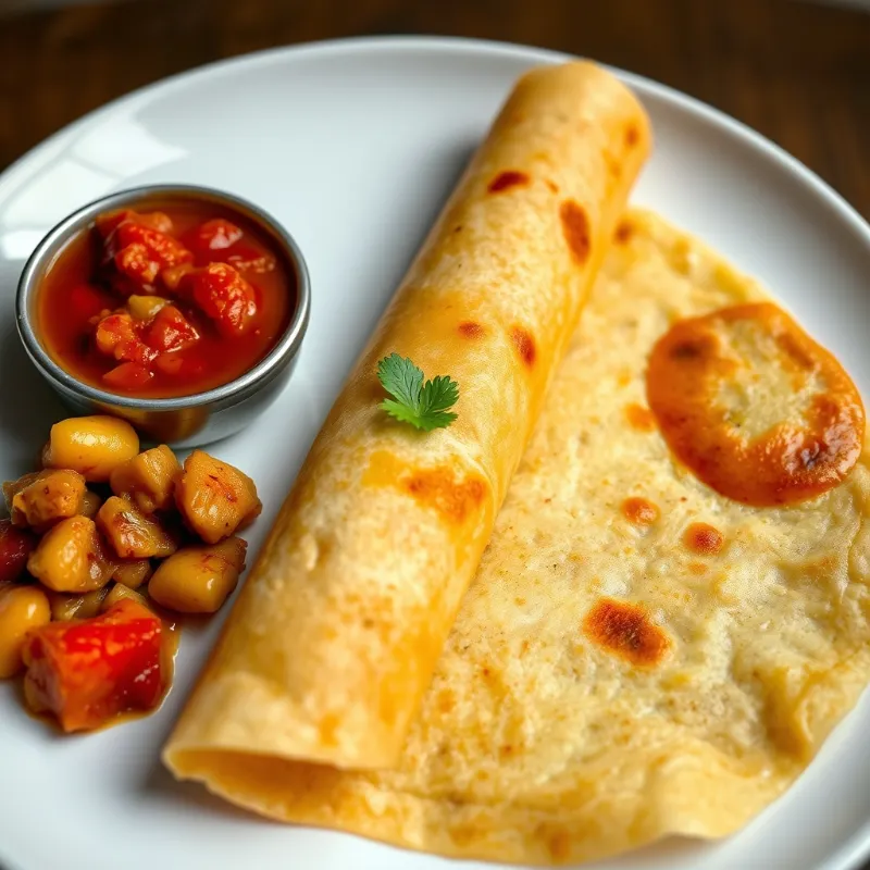 Raggi dosa + Raw Mango Sambar + Red Chutney
