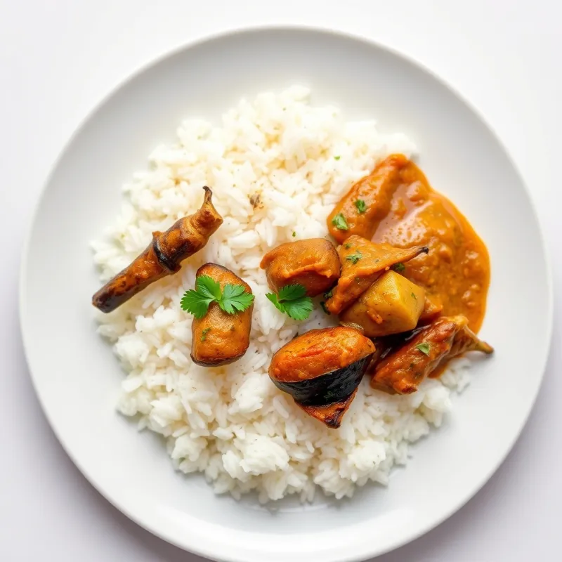 Rice + Gobi Chukka + Brinjal Fry + Drumstick Sambar