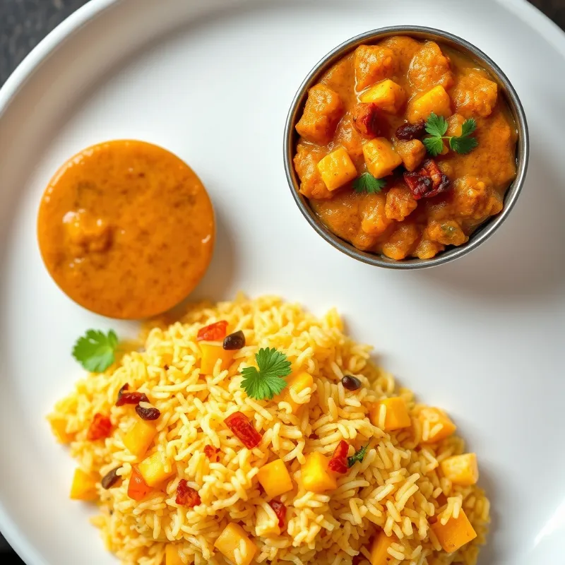 Aloo Poha + Breakfast Sambar + Peanut Chutney
