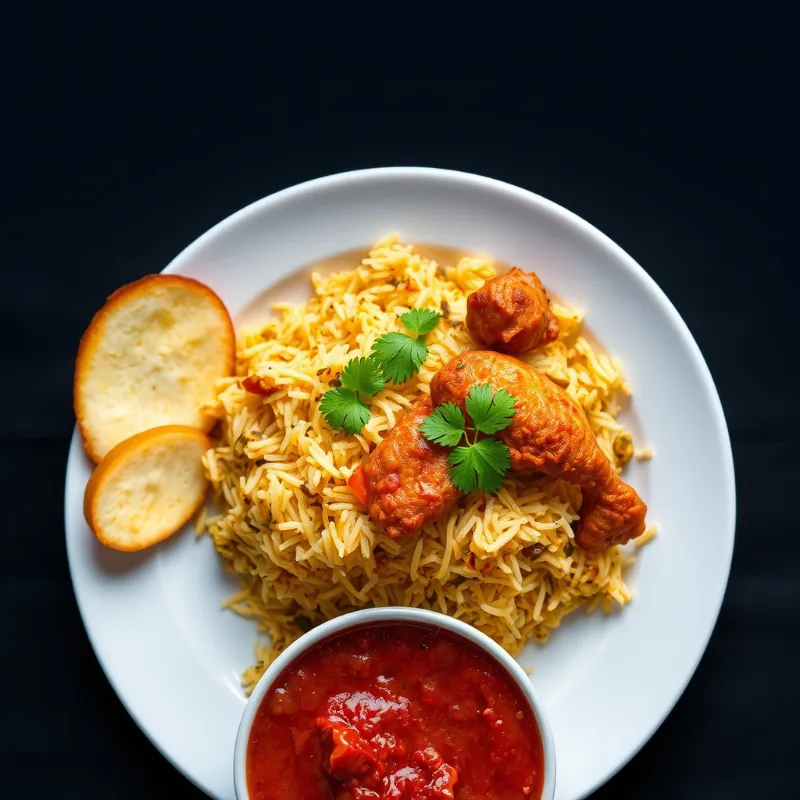Mandhi Chicken Biryani + Mandhi Tomato Chutney