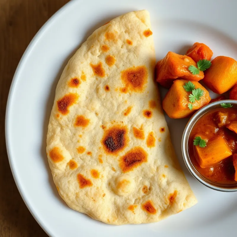Chapathi + Aloo Jeera Fry + Tomato Chutney