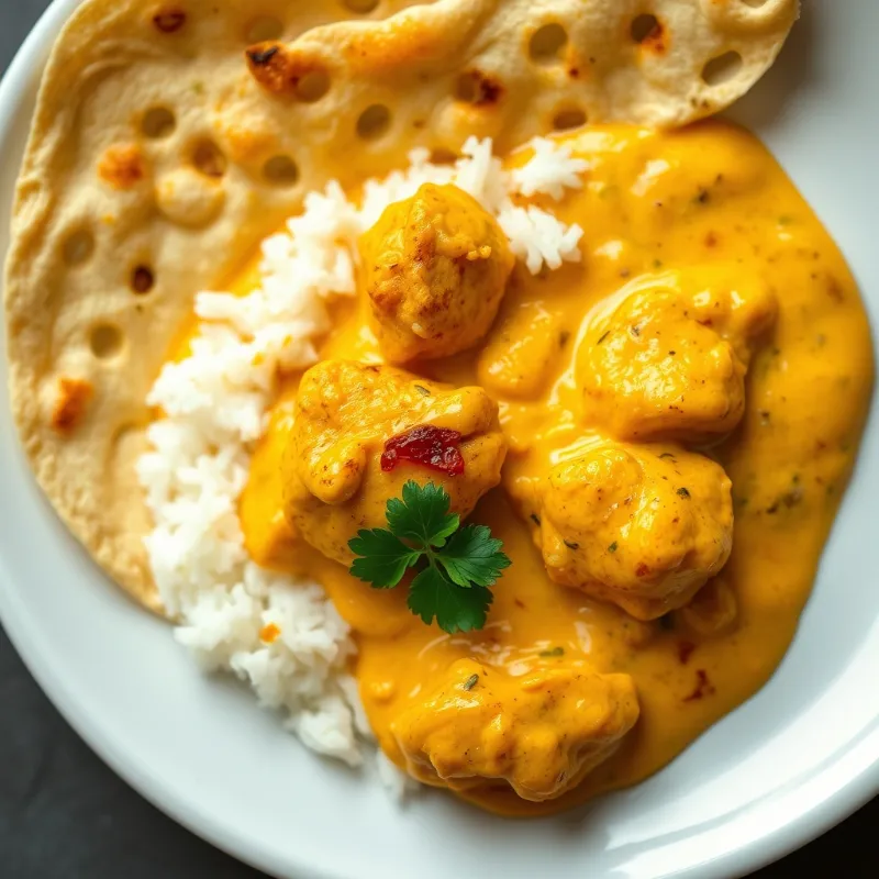 Chapathi + Chicken Yellow Coconut Curry