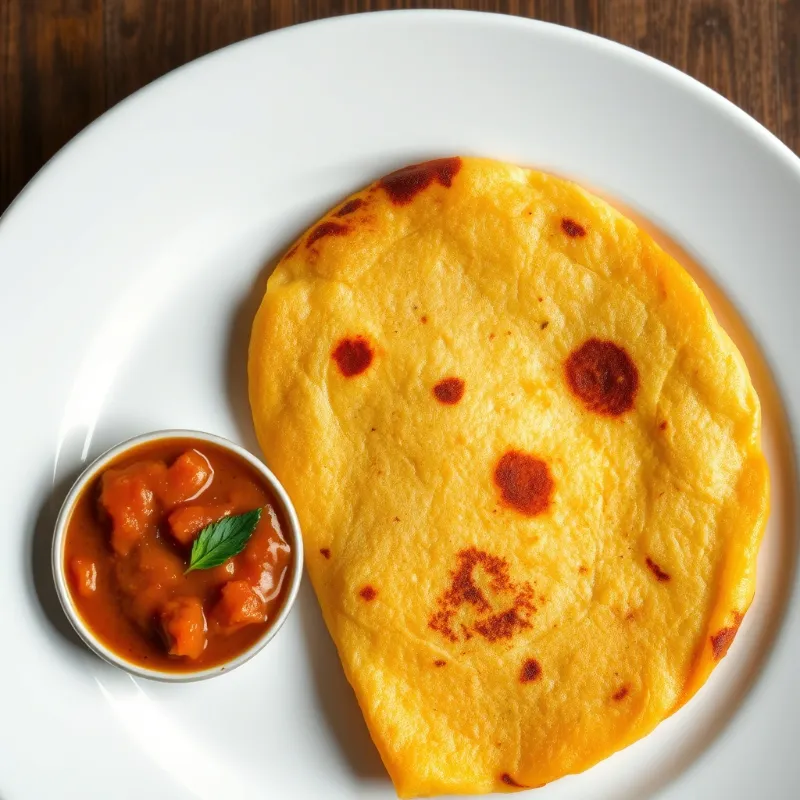 Mutta dosa + Breakfast Sambar + Tomato Chutney