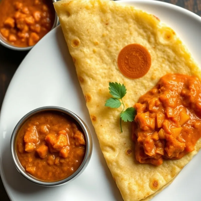 ghee dosa + Breakfast Sambar + Carrot Chutney