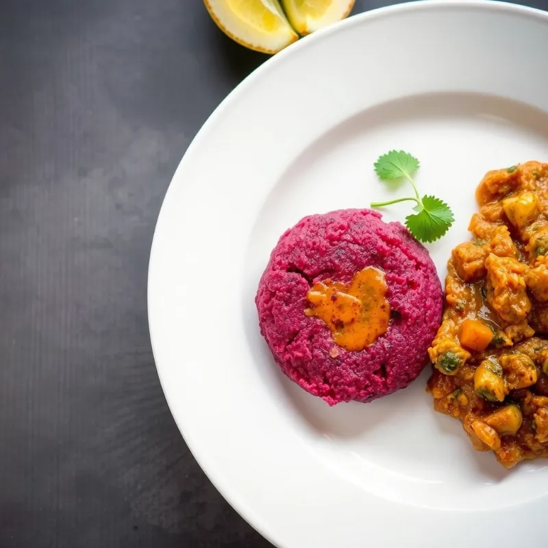 Beetroot Poori + Vegetable Kadhai Masala