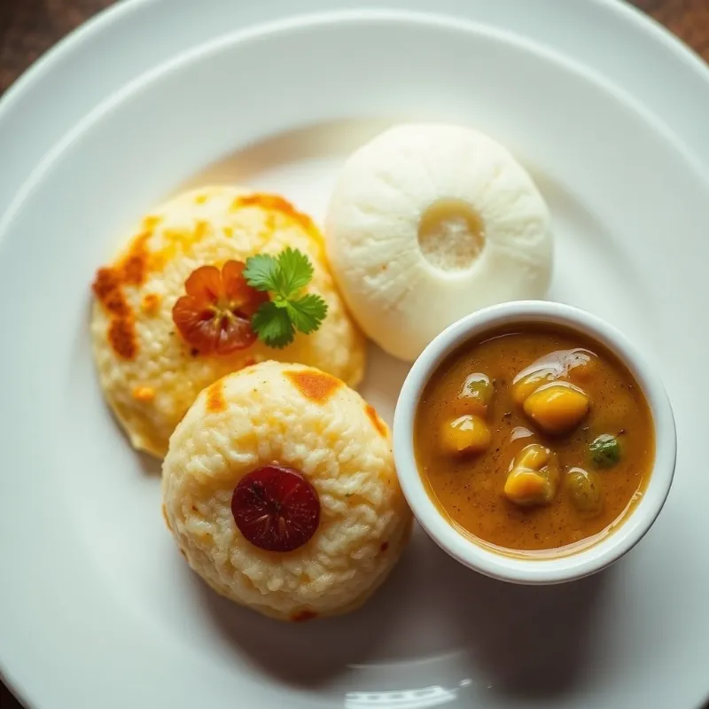 Idly + Vada + Drumstick Sambar + Peanut Chutney