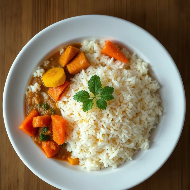 Rice + Raw Banana kuzhambu + vazhathandu kootu + Carrot Poriyal