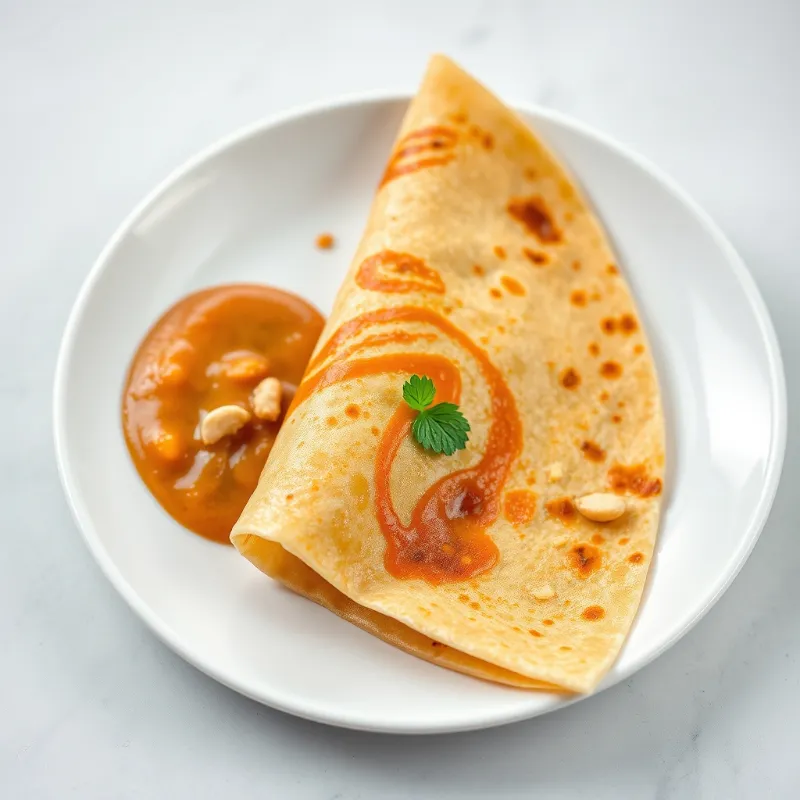 Masala Dosa and peanut Chutney