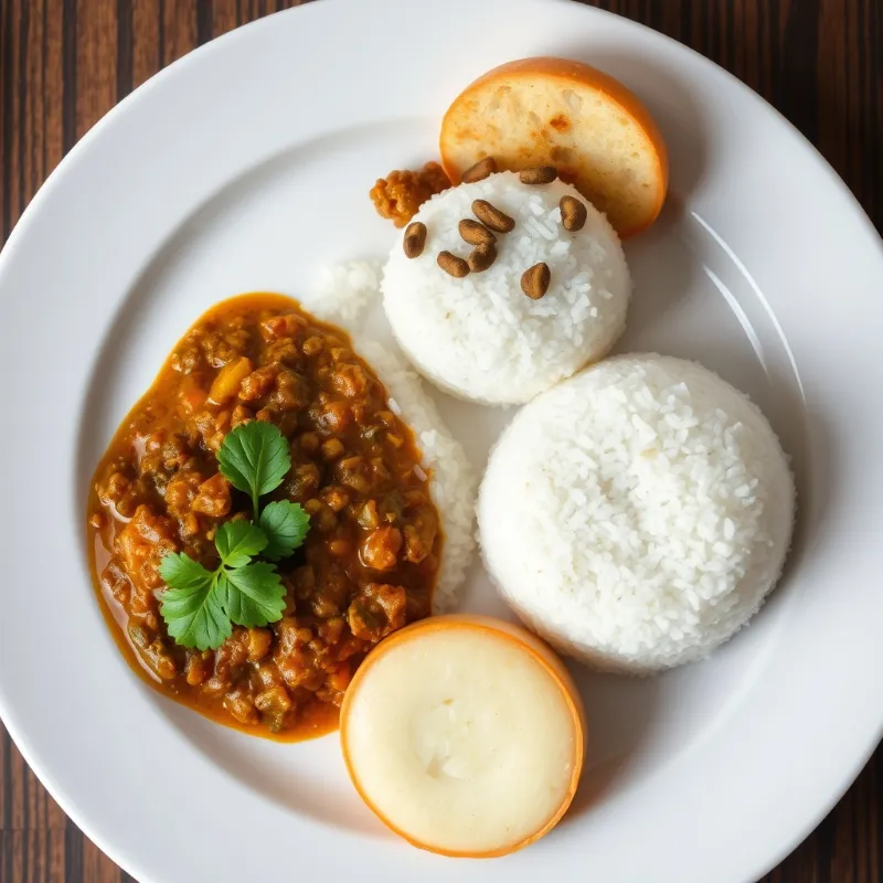Coconut Puttu + Kadala Curry + Papadam
