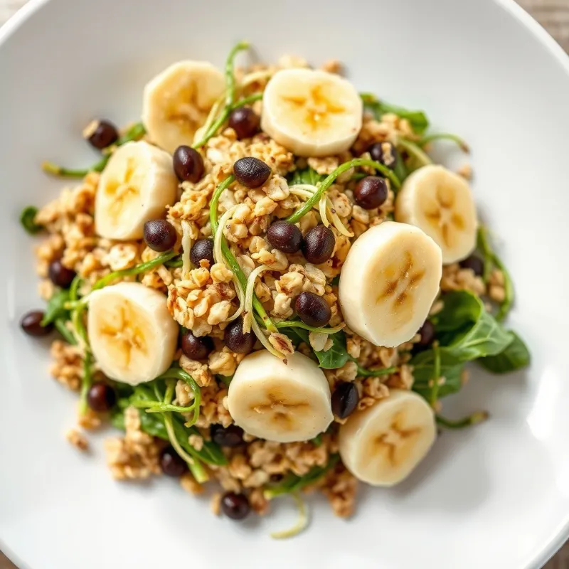 Banana Oats + Sprouts Salad