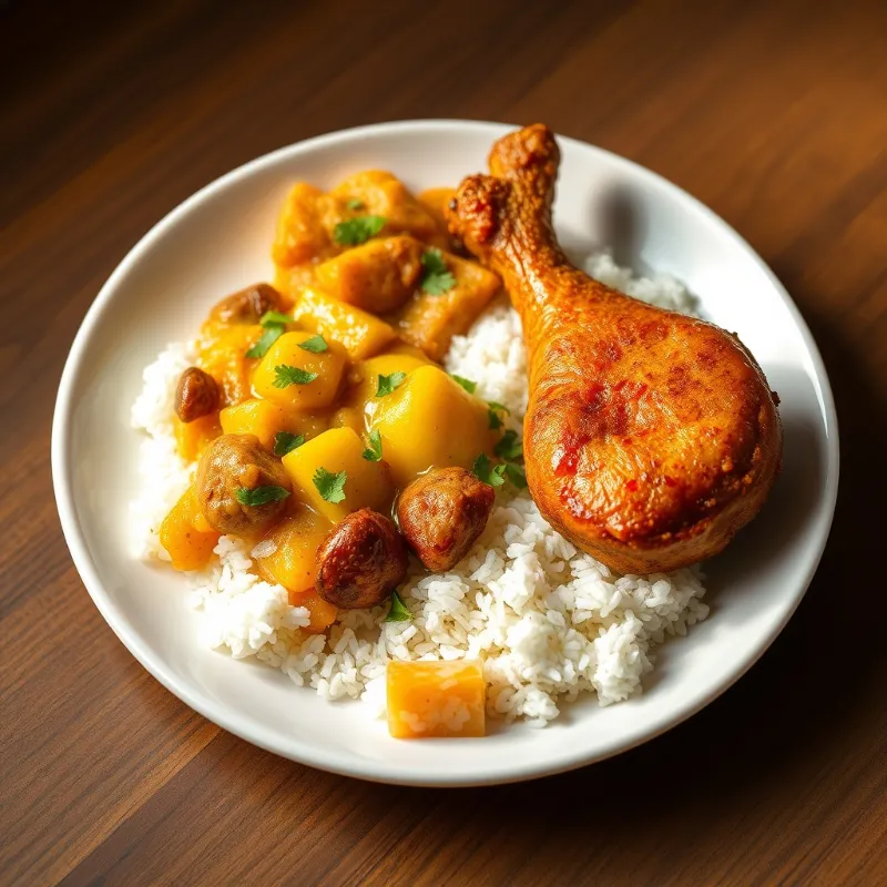Karamani Kootu + BisiBelaBath + Chicken chops