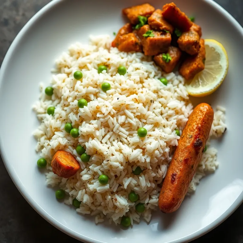 Peas Jeera Rice + Ghee Dal Fry + Peri Peri Sweet Potato