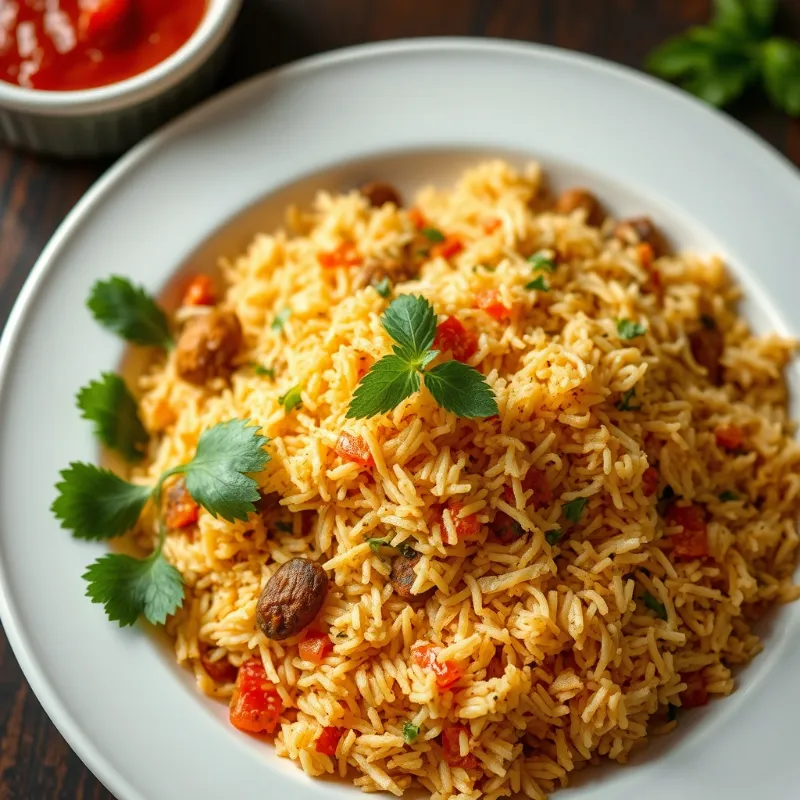 Mandhi Veg Biriyani + Mandhi Tomato Chutney
