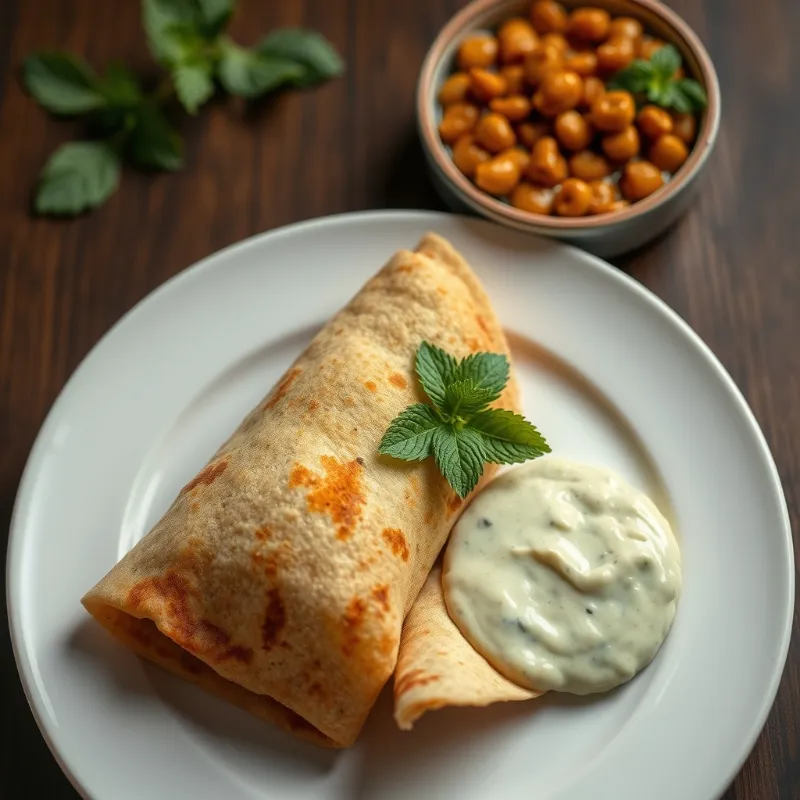 DOSA + Aloo Baaji + channa bowl + Mint Chutney