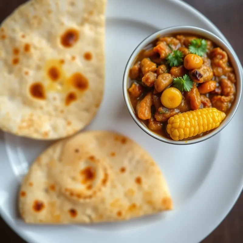 Chapathi + Chole Masala + Dilwale Babycorn