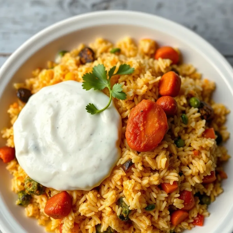Hyderabad veg briyani + Boondi Raita