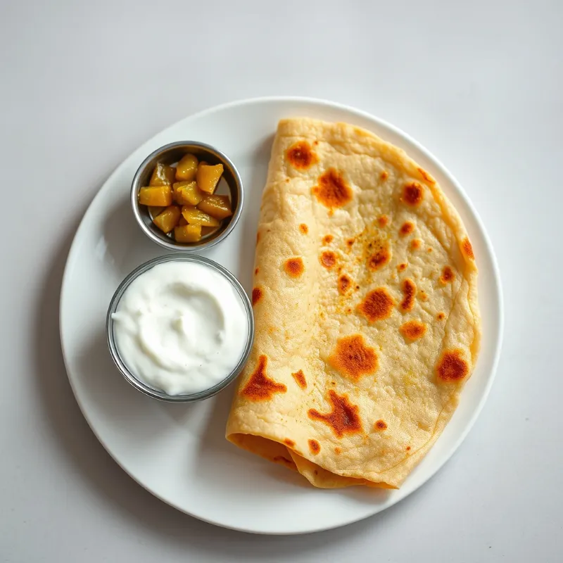 Aloo Paratha, Raita and Pickle