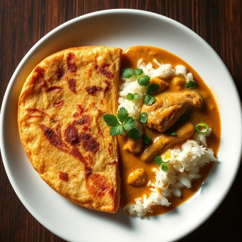 Neikara dosa + Chicken Kurma