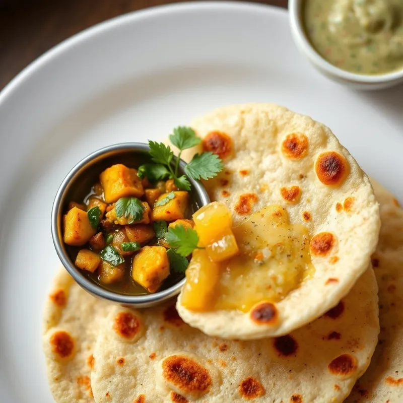 Chapathi + Veg Salna + Ginger Chutney
