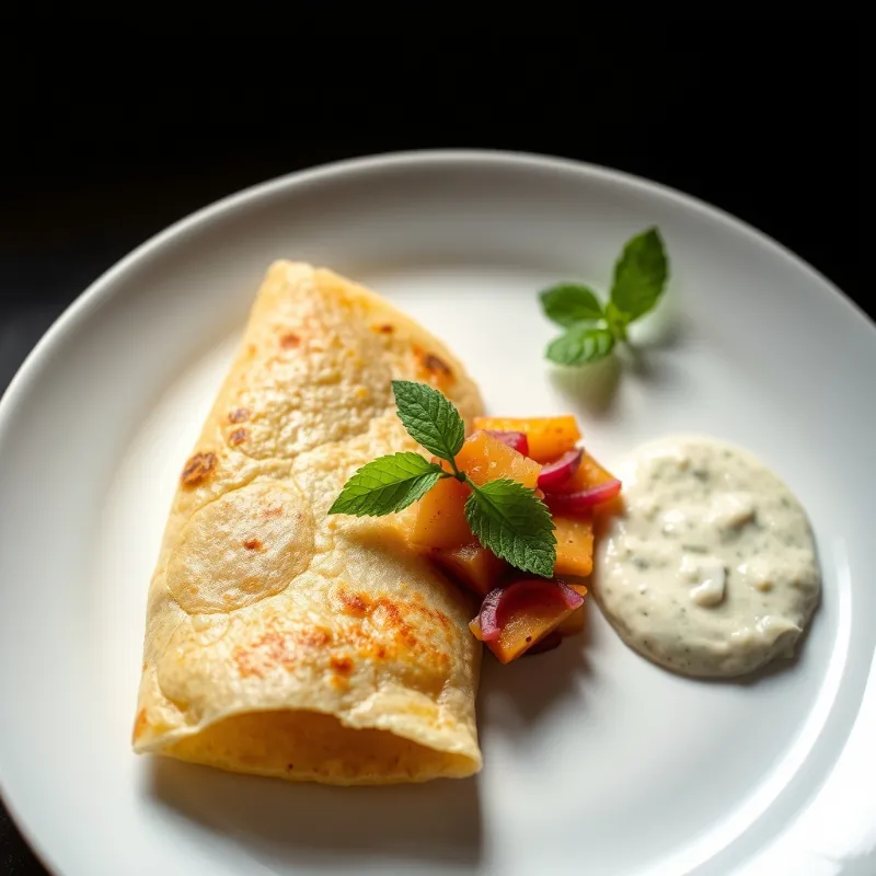 Mutta dosa + Radish Sambar + Mint Chutney