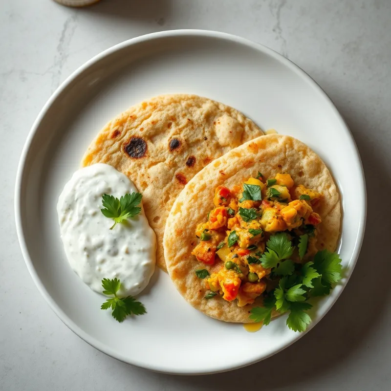Akki Roti + Vegetable Sagu + Coconut Chutney