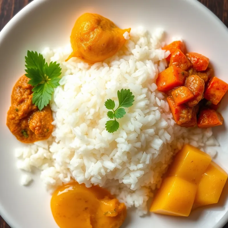 Coconut Rice + Avarakkai poriyal + Chawli Kolambu + Mango pickle