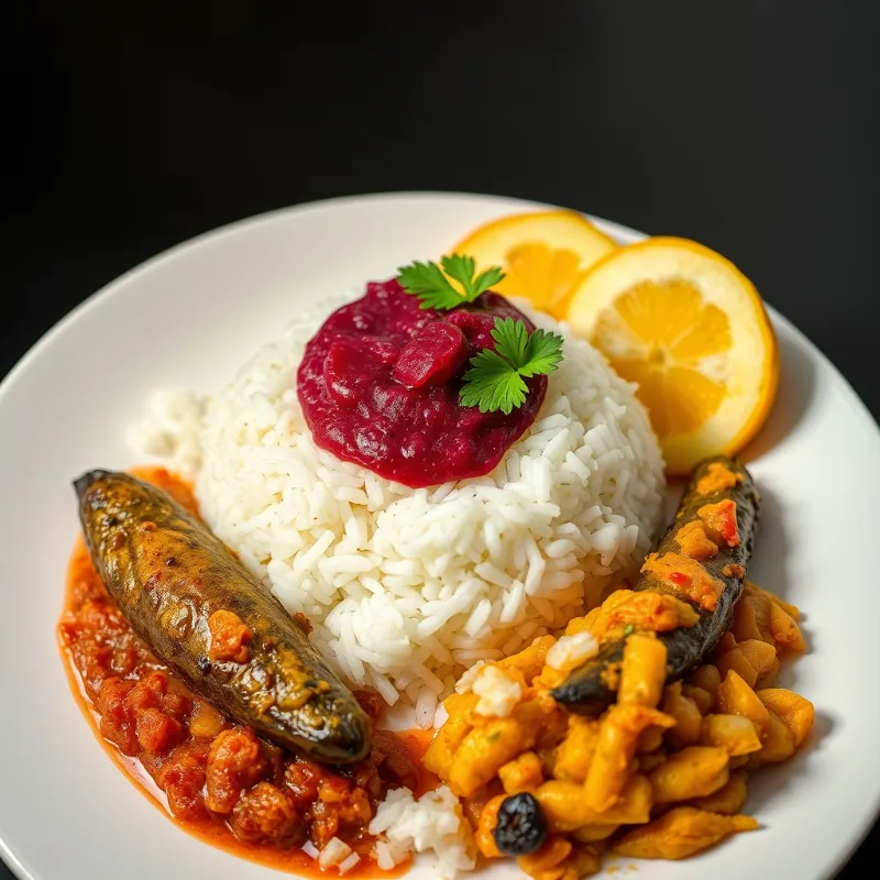 Rice + Beetroot pachadi + Brinjal Rasvangi + Okra 65