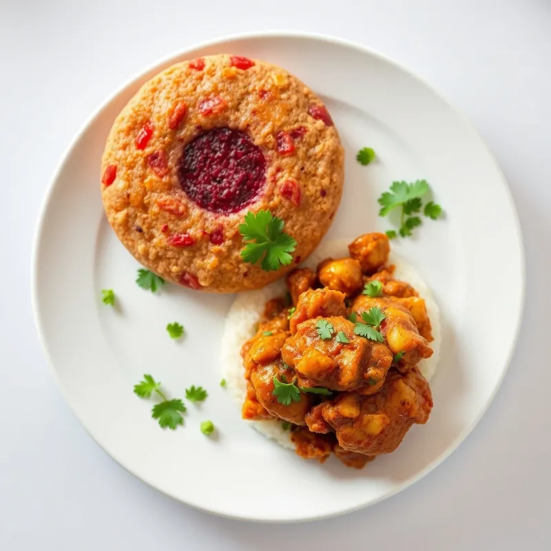 Beetroot Poori + Kadhai Chicken
