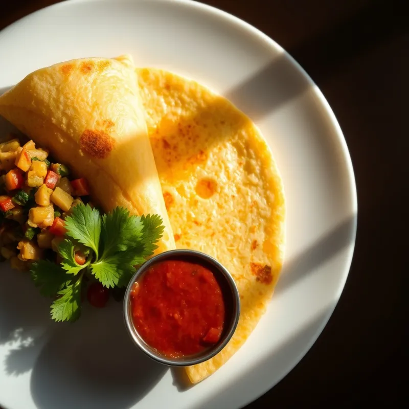Mutta dosa + Mixed Veg Sabzi + Red Chutney