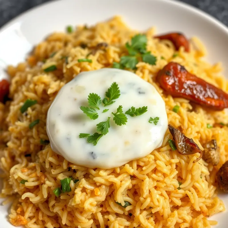 Hyderabadi Veg Briyani + Onion Raita