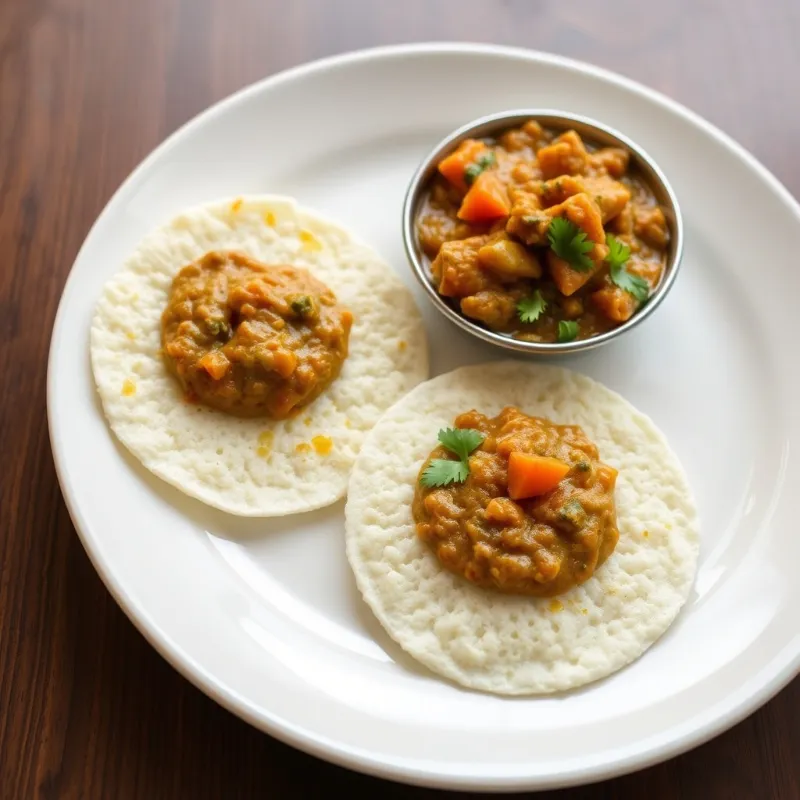 Moong Dal Idly + Veg Stew + Carrot Chutney