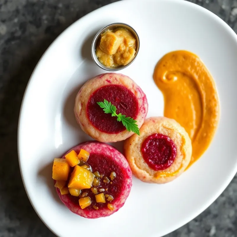 beetroot idly + Pumpkin Sambar + Garlic Chutney